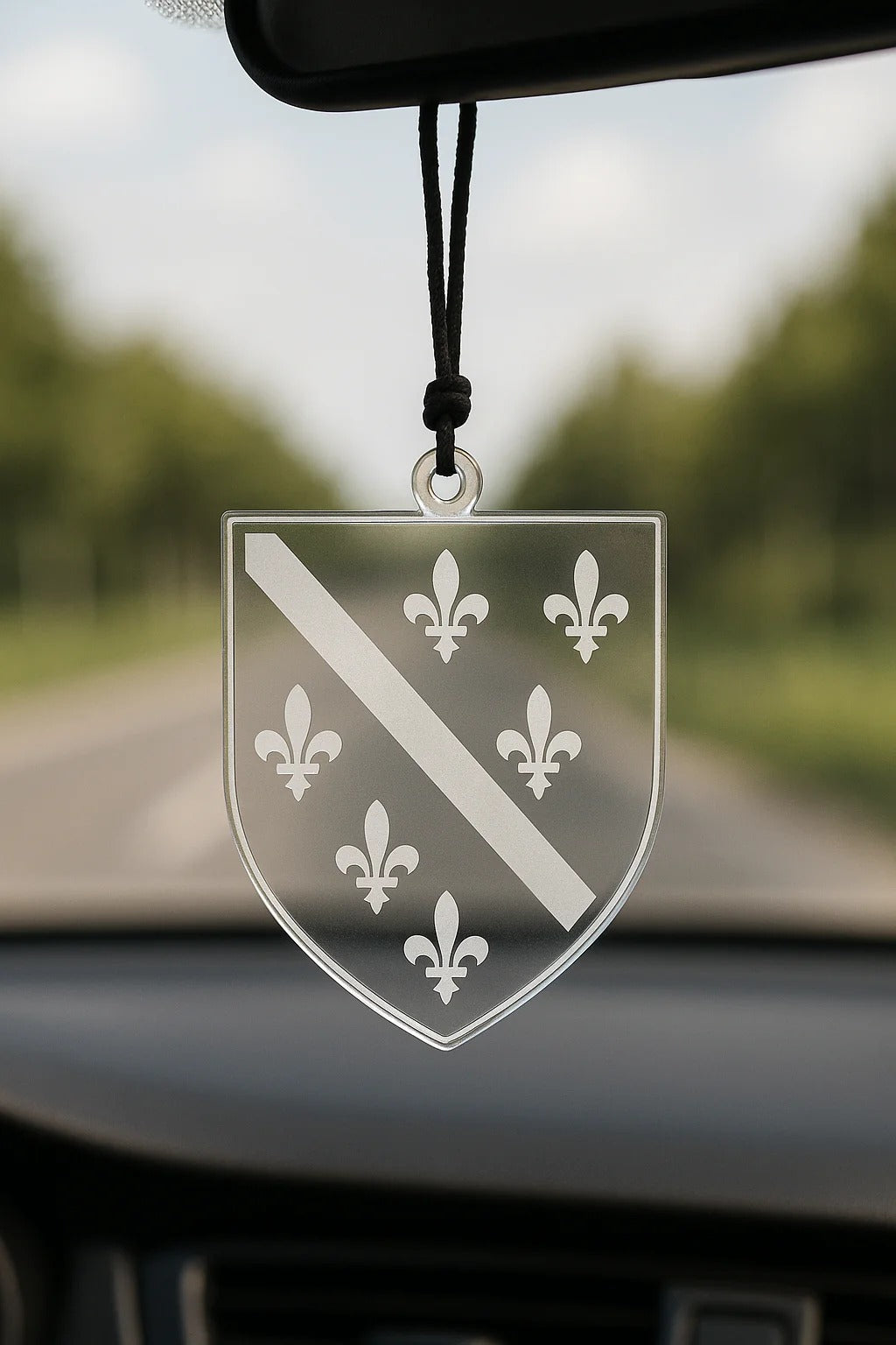 Bosnien & Herzegowina Transparent Autospiegel Anhänger + Kette Bosna ca. 6x7cm