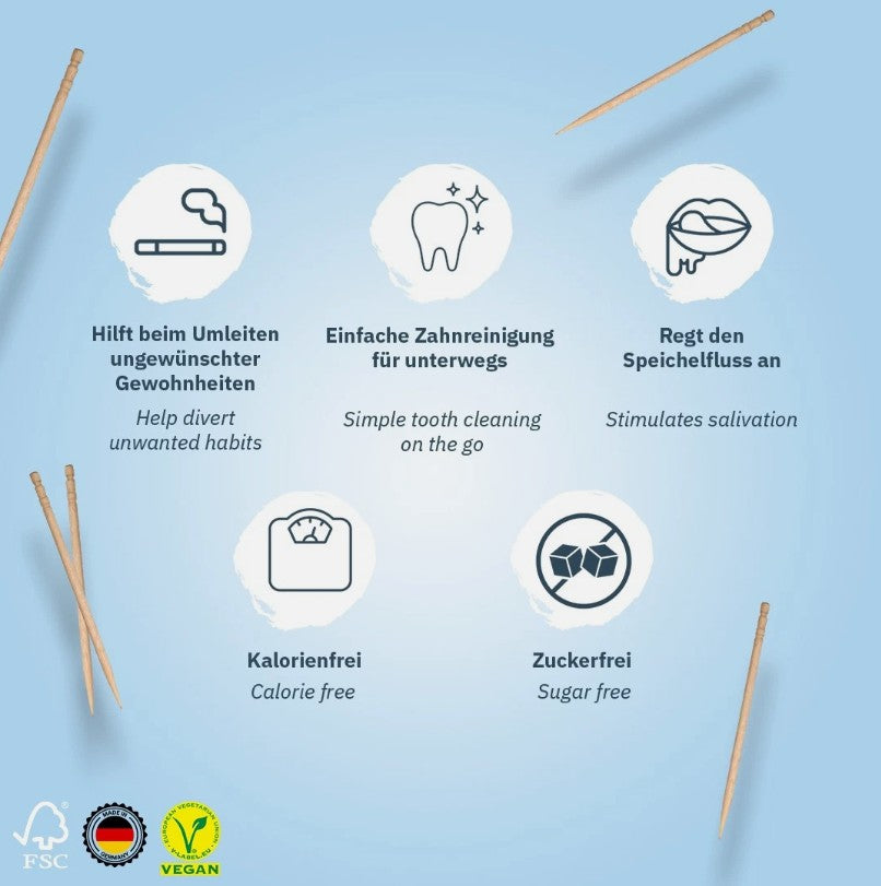 Wunder Zahnstocher - Zahnstocher mit Geschmack Kirsch/Menthol Metallbox