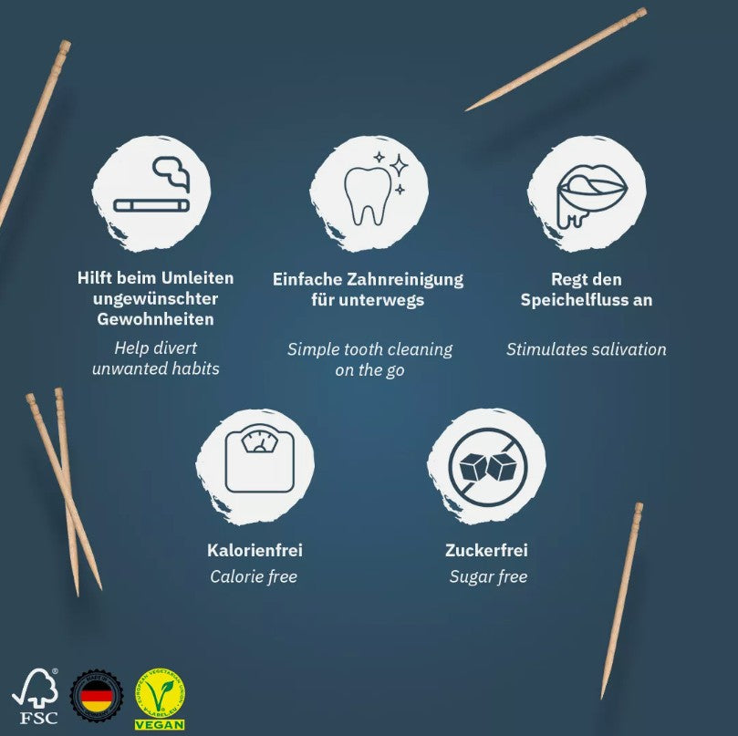 Wunder Zahnstocher - Zahnstocher mit Geschmack Blaubeere Metallbox