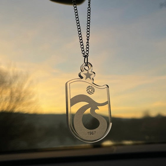 Trabzonspor 7x6cm Rückspiegel Anhänger Auto Acryl Autoanhänger 30cm Kette