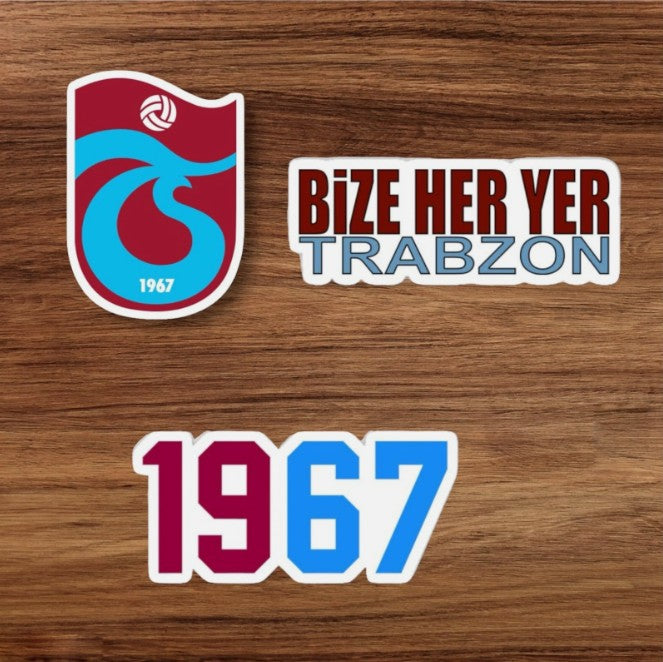 3x Trabzonspor Logo Aufkleber Karte PKW Auto Fahne Tuning 10cm TS Trabzon 61