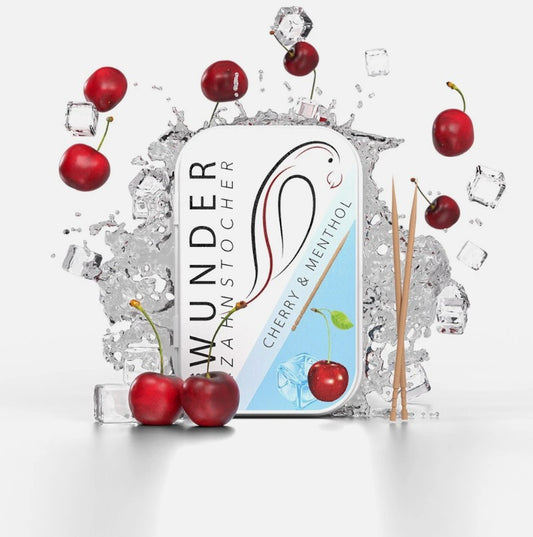 Wunder Zahnstocher - Zahnstocher mit Geschmack Kirsch/Menthol Metallbox