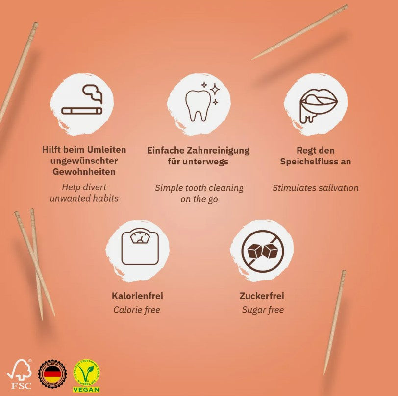 Wunder Zahnstocher - Zahnstocher mit Geschmack Pfirsich/Ice Metallbox