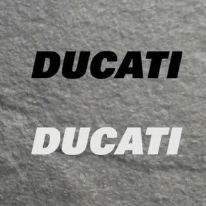 2 x DUCATI Aufkleber • Sticker • Schriftzug • 100x18mm • in Schwarz oder Weiß