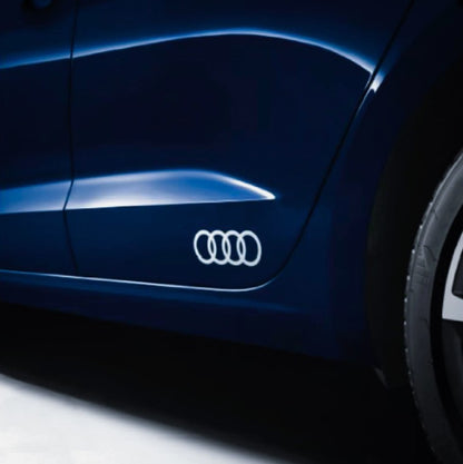 Audi Dekorfolie (2xStk) 15x5 Audi Ringe Aufkleber KFZ Auto Schwarz/Weiss