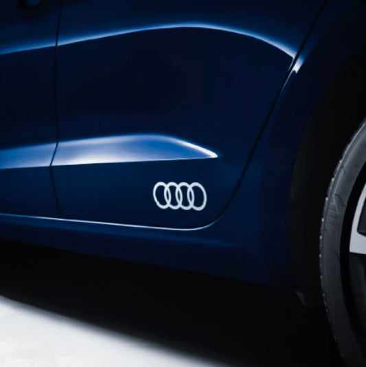 Audi Dekorfolie (2xStk) 15x5 Audi Ringe Aufkleber KFZ Auto Schwarz/Weiss