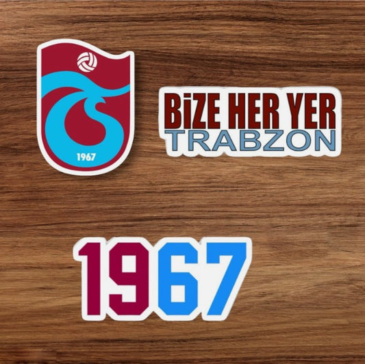 3x Trabzonspor Logo Aufkleber Karte PKW Auto Fahne Tuning 10cm TS Trabzon 61