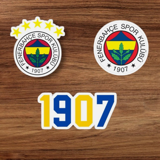 3x Fenerbahce Logo Aufkleber Karte PKW Auto Fahne Tuning 10cm FB