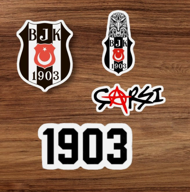 4x Besiktas Logo Aufkleber Karte PKW Auto Fahne Tuning 10cm BJK Karakartal